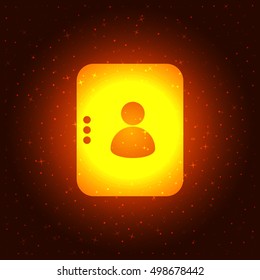 Flat paper cut style icon of an address book. Vector illustration