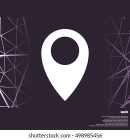 Flat paper cut style icon of map pointer vector illustration