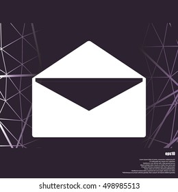 Flat paper cut style icon of envelope. E-mail symbol