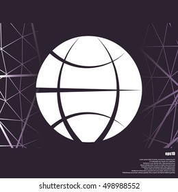 Flat paper cut style icon of globe. Vector illustration