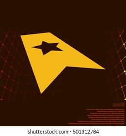 Flat paper cut style icon of web bookmark. Vector illustration