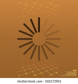 Flat paper cut style icon of refresh symbol. Vector illustration
