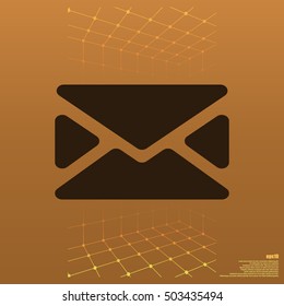 Flat paper cut style icon of envelope. E-mail symbol