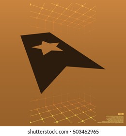 Flat paper cut style icon of web bookmark. Vector illustration