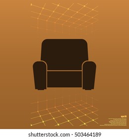 Flat paper cut style icon of furniture. Vector illustration