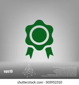 Flat paper cut style icon of seal. Vector illustration
