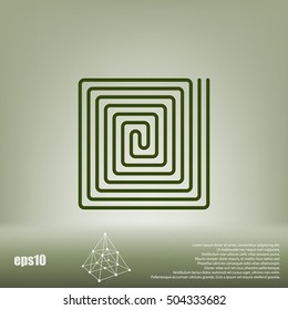Flat paper cut style icon of floor heating. Vector illustration