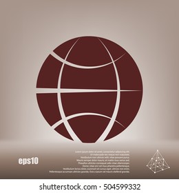 Flat paper cut style icon of globe. Vector illustration