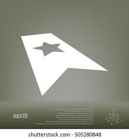 Flat paper cut style icon of web bookmark. Vector illustration