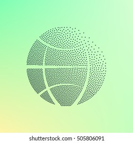 Flat paper cut style icon of globe. Vector illustration
