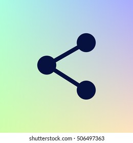 Flat paper cut style icon of share. Vector illustration