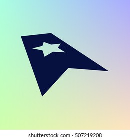 Flat paper cut style icon of web bookmark. Vector illustration