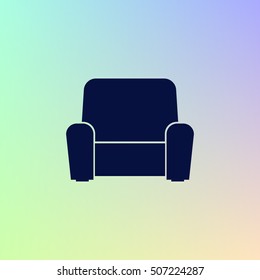 Flat paper cut style icon of furniture. Vector illustration