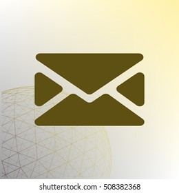 Flat paper cut style icon of envelope. E-mail symbol