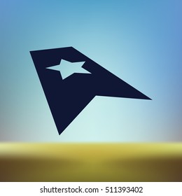 Flat paper cut style icon of web bookmark. Vector illustration