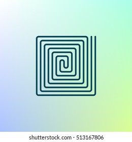Flat paper cut style icon of floor heating. Vector illustration