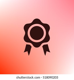 Flat paper cut style icon of seal. Vector illustration