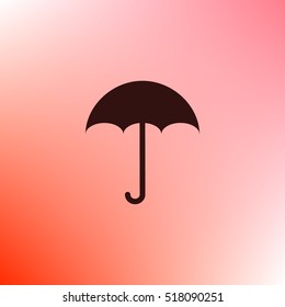 Flat paper cut style icon of umbrella. Vector illustration