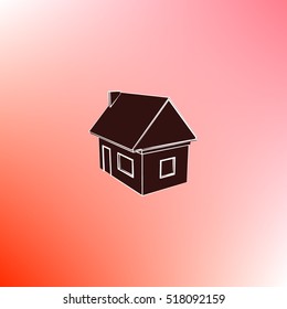 Flat paper cut style icon of house model vector illustration