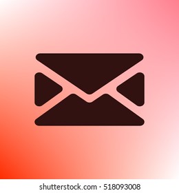 Flat paper cut style icon of envelope. E-mail symbol