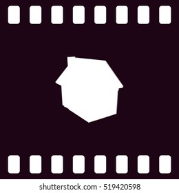 Flat paper cut style icon of house model vector illustration