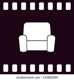 Flat paper cut style icon of furniture. Vector illustration