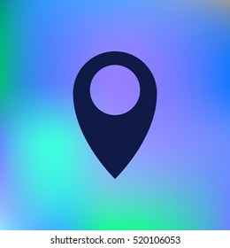 Flat paper cut style icon of map pointer vector illustration