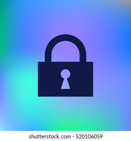 Flat paper cut style icon of a lock. Vector illustration