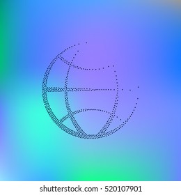 Flat paper cut style icon of globe. Vector illustration