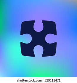 Flat paper cut style icon of puzzle part