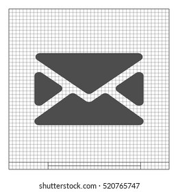 Flat paper cut style icon of envelope. E-mail symbol