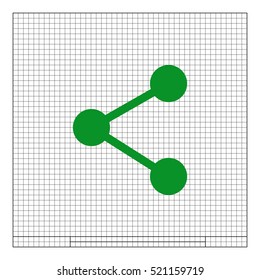 Flat paper cut style icon of share. Vector illustration