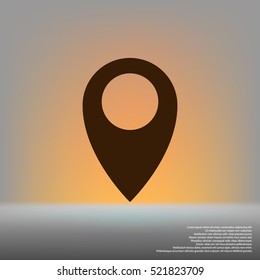 Flat paper cut style icon of map pointer vector illustration