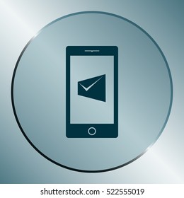 Flat paper cut style icon of Short Message. Vector illustration