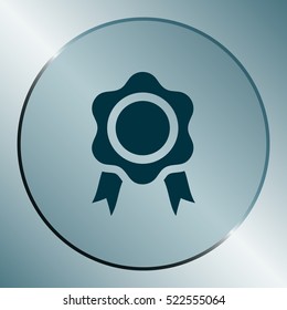 Flat paper cut style icon of seal. Vector illustration