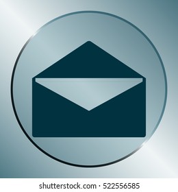 Flat paper cut style icon of envelope. E-mail symbol