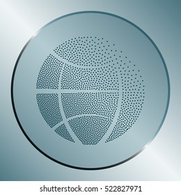 Flat paper cut style icon of globe. Vector illustration