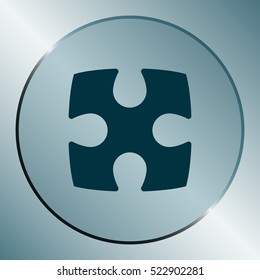 Flat paper cut style icon of puzzle part