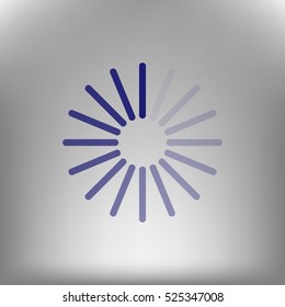 Flat paper cut style icon of refresh symbol. Vector illustration