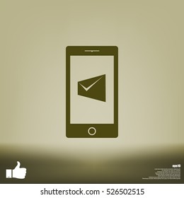 Flat paper cut style icon of Short Message. Vector illustration