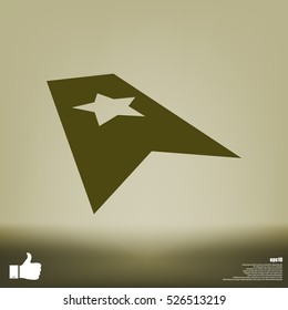 Flat paper cut style icon of web bookmark. Vector illustration