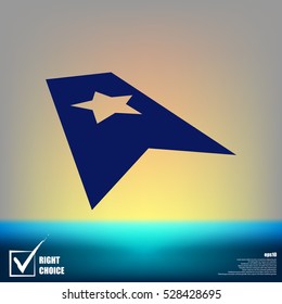 Flat paper cut style icon of web bookmark. Vector illustration