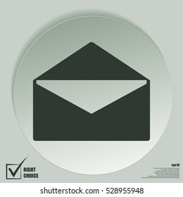 Flat paper cut style icon of envelope. E-mail symbol
