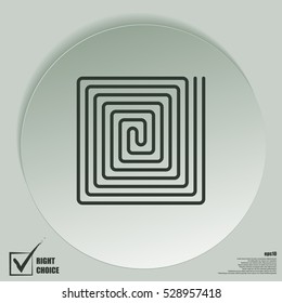 Flat paper cut style icon of floor heating. Vector illustration