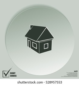 Flat paper cut style icon of house model vector illustration