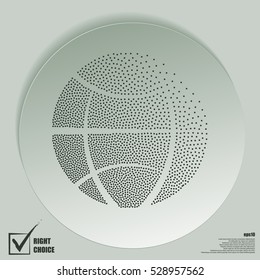 Flat paper cut style icon of globe. Vector illustration