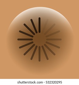 Flat paper cut style icon of refresh symbol. Vector illustration