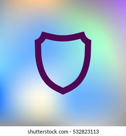Flat paper cut style icon of a shield. Vector illustration