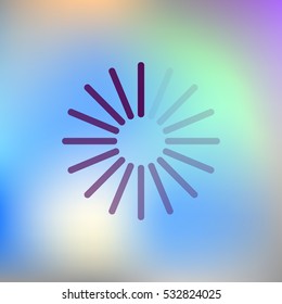 Flat paper cut style icon of refresh symbol. Vector illustration