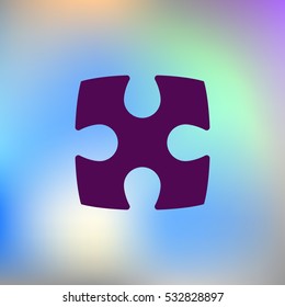 Flat paper cut style icon of puzzle part